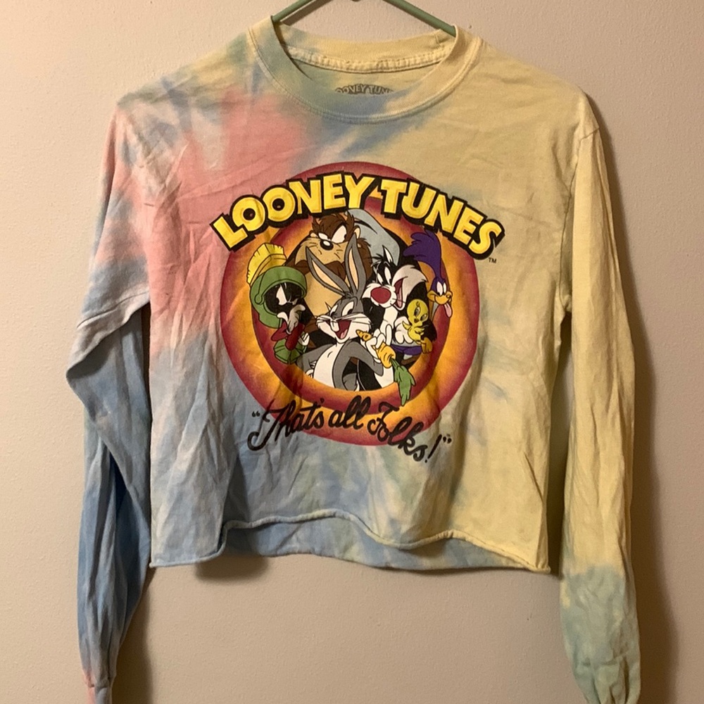 Looney tunes tie dye crop top